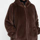 Marina Rinaldi Reversible Faux-Fur Jacket Brown