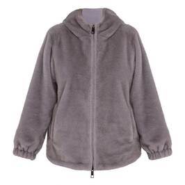 Marina Rinaldi Reversible Plush Faux-Fur Jacket Grey - Plus Size Collection