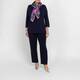 Marina Rinaldi Silk Print Scarf Navy