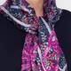 Marina Rinaldi Silk Print Scarf Navy