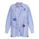 Marina Rinaldi Pure Cotton Embroidered Shirt Sky Blue 