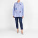 Marina Rinaldi Pure Cotton Embroidered Shirt Sky Blue 