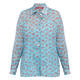 Marina Rinaldi Printed Cotton Muslin Paisley Shirt Turquoise