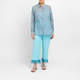 Marina Rinaldi Fringed Jersey Trouser Turquoise