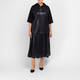 Marina Rinaldi Laser Cut Faux Leather and Jersey Hoodie Black
