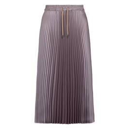 Marina Rinaldi Long Pleated Satin Skirt Mushroom - Plus Size Collection