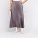 Marina Rinaldi Long Pleated Satin Skirt Mushroom