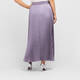 Marina Rinaldi Long Pleated Satin Skirt Lilac