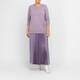 Marina Rinaldi Long Pleated Satin Skirt Lilac