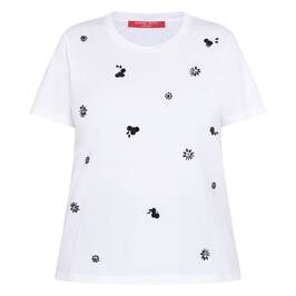 Marina Rinaldi Jewel Cluster T-Shirt White  - Plus Size Collection