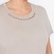 Marina Rinaldi Jewel Collar T-Shirt Taupe
