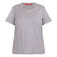 Marina Rinaldi Embellished Cotton T-Shirt Grey