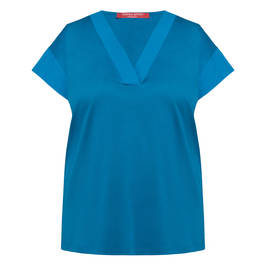 Marina Rinaldi Cotton T-Shirt Ocean Blue  - Plus Size Collection