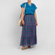 Marina Rinaldi Printed Muslin Skirt Turquoise 