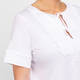 Marina Rinaldi Cotton Tie Neck T-Shirt White 
