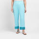 Marina Rinaldi Fringed Jersey Trouser Turquoise