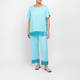 Marina Rinaldi Jersey Fringed Top Turquoise