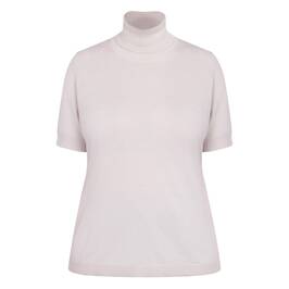 Marina Rinaldi Short Sleeve Turtle Neck Sweater Ice White - Plus Size Collection