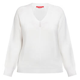 Marina Rinaldi V-Neck Sweater White  - Plus Size Collection