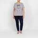 Marina Rinaldi Cotton Bow Print T-Shirt Grey