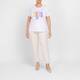 Marina Rinaldi Rhinestone Side Stripe Jeans Ivory 
