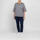 Marina Rinaldi Navy and White Stripe T-Shirt