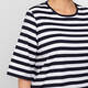 Marina Rinaldi Navy and White Stripe T-Shirt