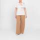 Marina Rinaldi Foil Bow Jersey T-Shirt Cream