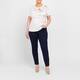 Marina Rinaldi Foil Bow Jersey T-Shirt Cream