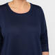 Marina Rinaldi Cotton Jersey T-Shirt Navy
