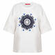Marina Rinaldi Embroidered Jersey Sweatshirt Ivory