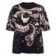 Marina Rinaldi Print Cotton T-Shirt Black and Beige