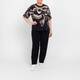 Marina Rinaldi Print Cotton T-Shirt Black and Beige