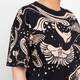 Marina Rinaldi Print Cotton T-Shirt Black and Beige