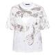 Marina Rinaldi Print Cotton T-Shirt White and Gold