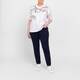 Marina Rinaldi Print Cotton T-Shirt White and Gold