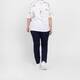 Marina Rinaldi Print Cotton T-Shirt White and Gold