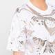 Marina Rinaldi Print Cotton T-Shirt White and Gold