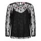 MARINA RINALDI lace shell TOP with eco-leather inserts