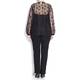 MARINA RINALDI lace shell TOP with eco-leather inserts