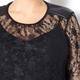 MARINA RINALDI lace shell TOP with eco-leather inserts
