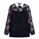 Marina Rinaldi Embroidered Lace Collared Top