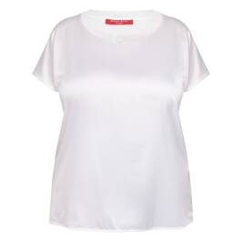 Marina Rinaldi Satin and Jersey Top Ivory  - Plus Size Collection