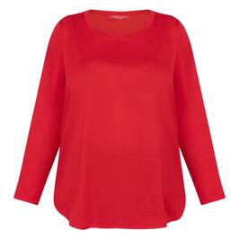 Marina Rinaldi Cotton Jersey Top Red  - Plus Size Collection