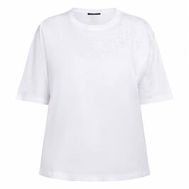 Marina Rinaldi Embroidered T-Shirt White  - Plus Size Collection