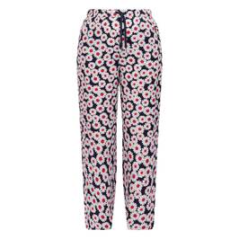 Marina Rinaldi Daisy Print Trousers Navy  - Plus Size Collection