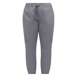 Marina Rinaldi Pull-On Jacquard Houndstooth Trousers Grey - Plus Size Collection