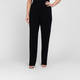 MARINA RINALDI BLACK PULL-ON FRONT CREASE TROUSER 