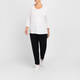 Marina Rinaldi Triacetate Cady Trousers With Turn-Up Hem Black