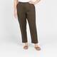 Marina Rinaldi Linen Cigarette Trousers Khaki Green